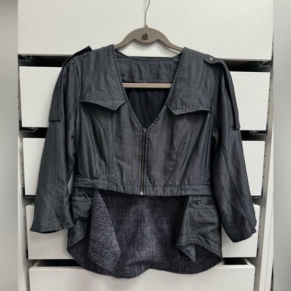 LULULEMON Tranquility Jacket Denim Colored Adjustable Length Cropped Sz 4 - Picture 3 of 6